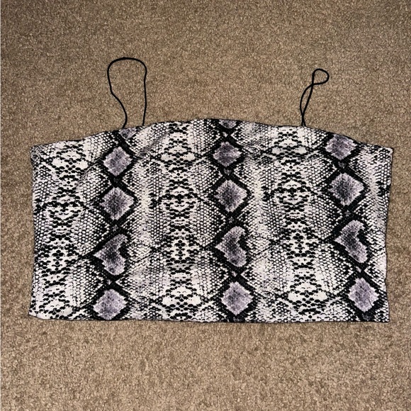 Dolls Kill cami top plus size black and white snakeskin - Picture 1 of 2